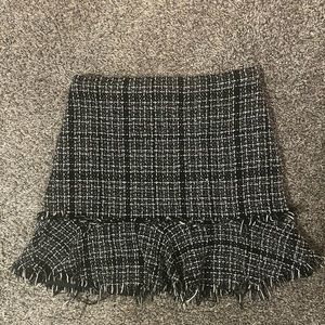 Classic black and white plaid mini skirt
